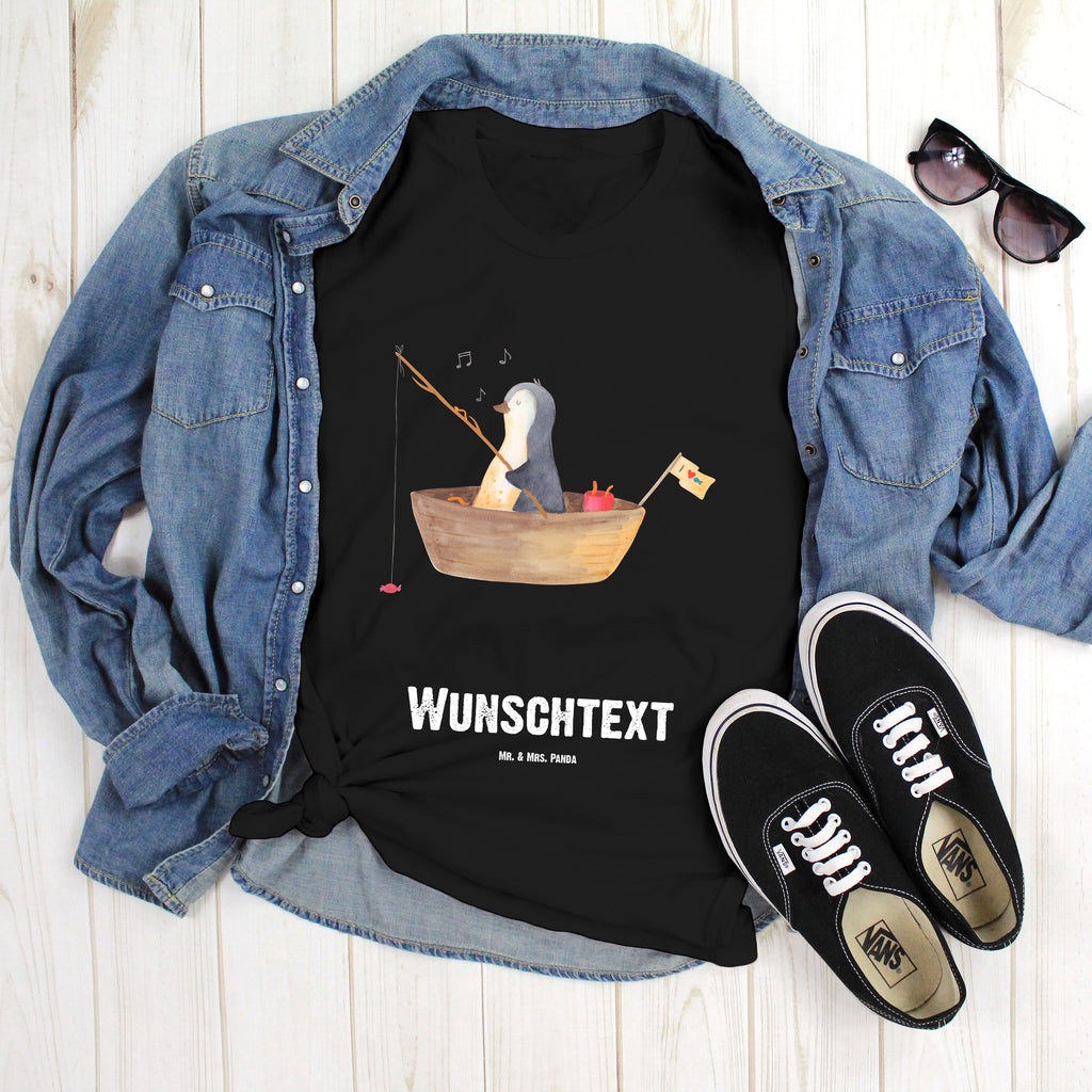 Größe S Personalisiertes T-Shirt Pinguin Angelboot T-Shirt Personalisiert, T-Shirt mit Namen, T-Shirt mit Aufruck, Männer, Frauen, Pinguin, Pinguine, Angeln, Boot, Angelboot, Lebenslust, Leben, genießen, Motivation, Neustart, Neuanfang, Trennung, Scheidung, Geschenkidee Liebeskummer