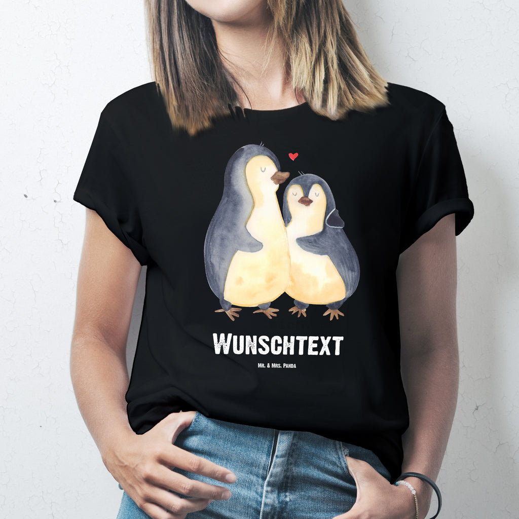 Größe XL Personalisiertes T-Shirt Pinguin umarmend T-Shirt Personalisiert, T-Shirt mit Namen, T-Shirt mit Aufruck, Männer, Frauen, Pinguin, Liebe, Liebespaar, Liebesbeweis, Liebesgeschenk, Verlobung, Jahrestag, Hochzeitstag, Hochzeit, Hochzeitsgeschenk