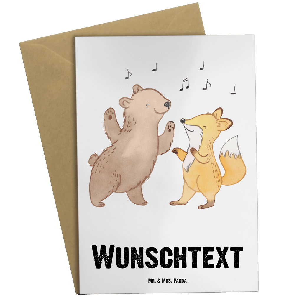 Personalisierte Grußkarte Bär & Fuchs Disco Tage Personalisierte Grußkarte, Personalisiertere Klappkarte, Personalisierte Einladungskarte, Personalisierte Glückwunschkarte, Personalisierte Hochzeitskarte, Personalisierte Geburtstagskarte, Grußkarte mit Namen, Grußkarte selber drucken, Grußkarte selbst gestalten, Grußkarte mit persönlichen Nachrichten, Grußkarte als Geldgeschenk, Grußkarten personalisiert, Geschenk, Sport, Sportart, Hobby, Schenken, Danke, Dankeschön, Auszeichnung, Gewinn, Sportler, Disco, Clubs, Tanzen, Feiern, Clubbing, Tanzstimmung, Nachtclub