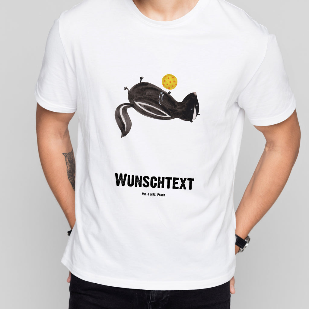 Größe S Personalisiertes T-Shirt Stinktier Ball T-Shirt Personalisiert, T-Shirt mit Namen, T-Shirt mit Aufruck, Männer, Frauen, Stinktier, Skunk, Wildtier, Raubtier, Stinker, Stinki, verspielt, Weisheit