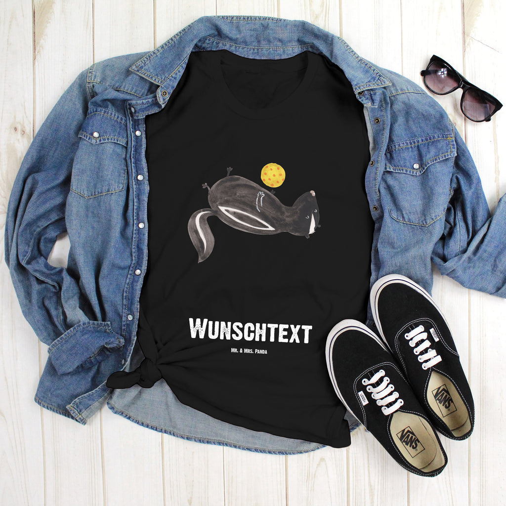 Größe S Personalisiertes T-Shirt Stinktier Ball T-Shirt Personalisiert, T-Shirt mit Namen, T-Shirt mit Aufruck, Männer, Frauen, Stinktier, Skunk, Wildtier, Raubtier, Stinker, Stinki, verspielt, Weisheit
