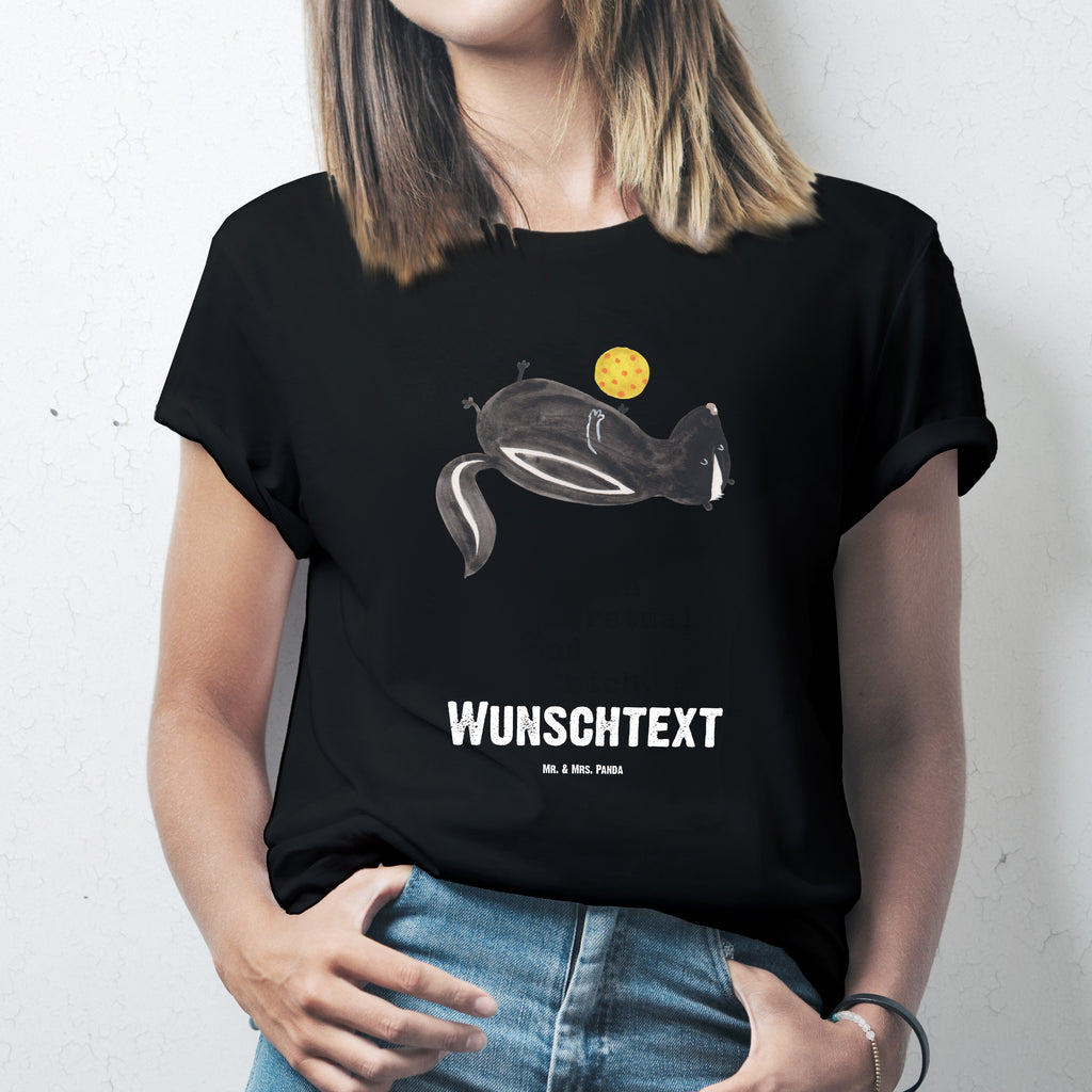Größe S Personalisiertes T-Shirt Stinktier Ball T-Shirt Personalisiert, T-Shirt mit Namen, T-Shirt mit Aufruck, Männer, Frauen, Stinktier, Skunk, Wildtier, Raubtier, Stinker, Stinki, verspielt, Weisheit