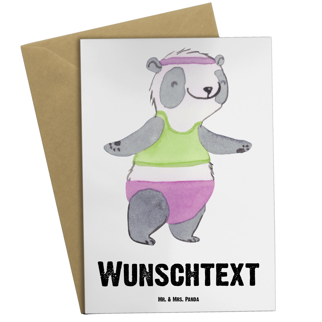 Personalisierte Grußkarte Panda Aerobic Tage Personalisierte Grußkarte, Personalisiertere Klappkarte, Personalisierte Einladungskarte, Personalisierte Glückwunschkarte, Personalisierte Hochzeitskarte, Personalisierte Geburtstagskarte, Grußkarte mit Namen, Grußkarte selber drucken, Grußkarte selbst gestalten, Grußkarte mit persönlichen Nachrichten, Grußkarte als Geldgeschenk, Grußkarten personalisiert, Geschenk, Sport, Sportart, Hobby, Schenken, Danke, Dankeschön, Auszeichnung, Gewinn, Sportler, Aerobic, Aerobic Fitness, Fitnessstudio