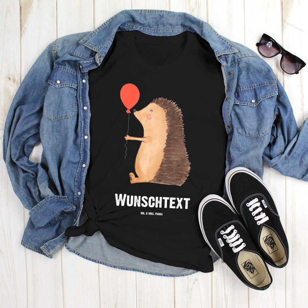 Größe M Personalisiertes T-Shirt Igel mit Luftballon T-Shirt Personalisiert, T-Shirt mit Namen, T-Shirt mit Aufruck, Männer, Frauen, Tiermotive, Gute Laune, lustige Sprüche, Tiere, Igel, Geburtstag, Herzlichen Glückwunsch, Glückwunsch, Geburtstagskind, Ballon, Happy Birthday