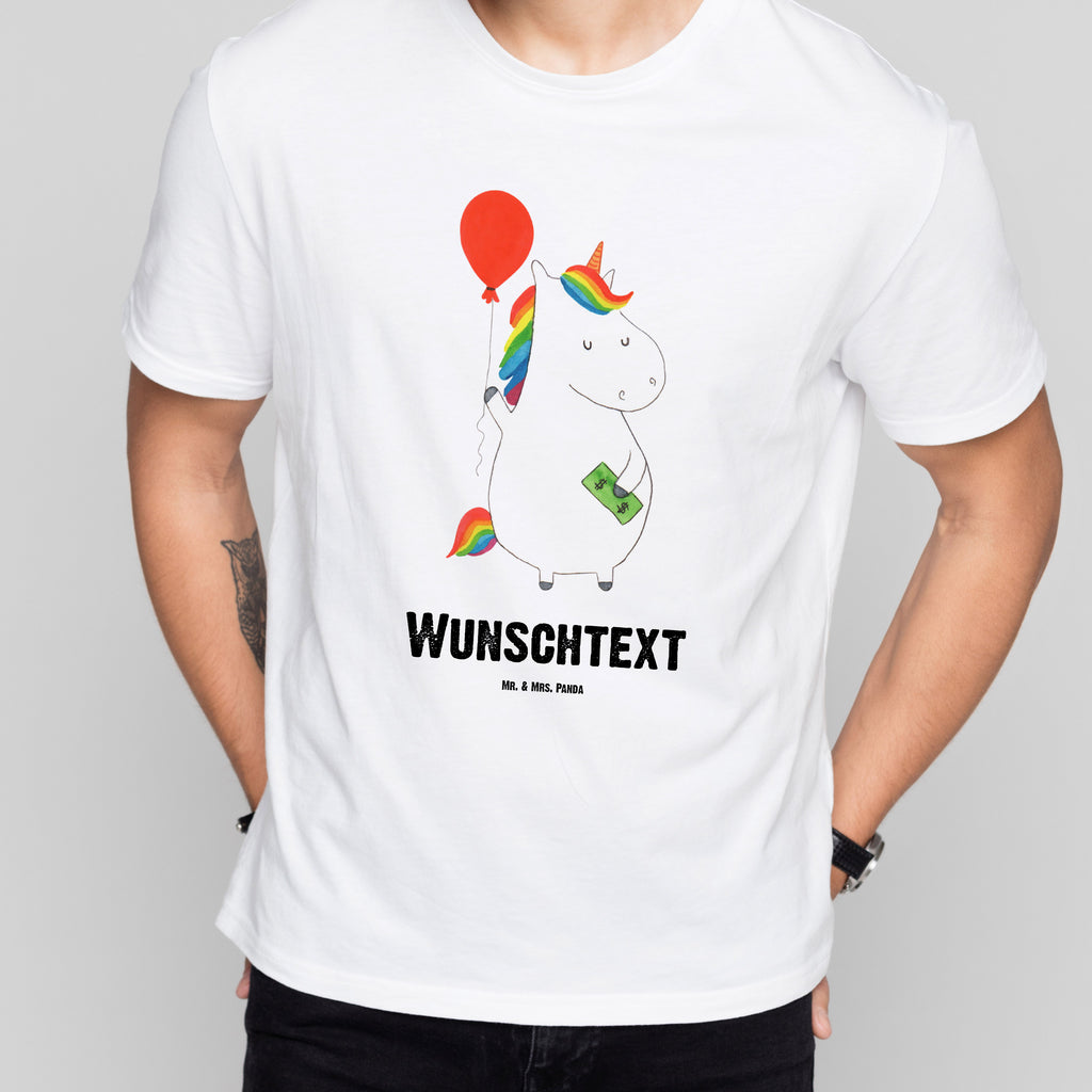 Größe M Personalisiertes T-Shirt Einhorn Luftballon T-Shirt Personalisiert, T-Shirt mit Namen, T-Shirt mit Aufruck, Männer, Frauen, Einhorn, Einhörner, Einhorn Deko, Pegasus, Unicorn, Luftballon, Geld, Lebenslust, Freude, Geschenk, Freundin