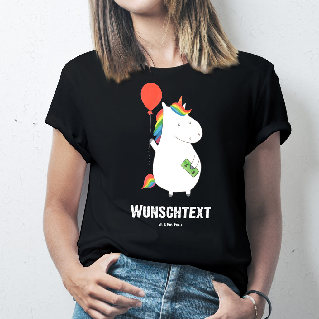 Größe M Personalisiertes T-Shirt Einhorn Luftballon T-Shirt Personalisiert, T-Shirt mit Namen, T-Shirt mit Aufruck, Männer, Frauen, Einhorn, Einhörner, Einhorn Deko, Pegasus, Unicorn, Luftballon, Geld, Lebenslust, Freude, Geschenk, Freundin