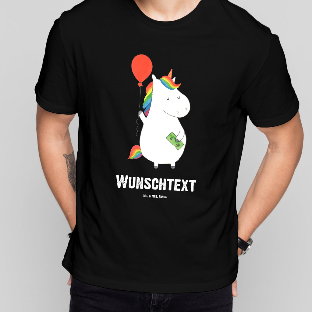 Größe M Personalisiertes T-Shirt Einhorn Luftballon T-Shirt Personalisiert, T-Shirt mit Namen, T-Shirt mit Aufruck, Männer, Frauen, Einhorn, Einhörner, Einhorn Deko, Pegasus, Unicorn, Luftballon, Geld, Lebenslust, Freude, Geschenk, Freundin