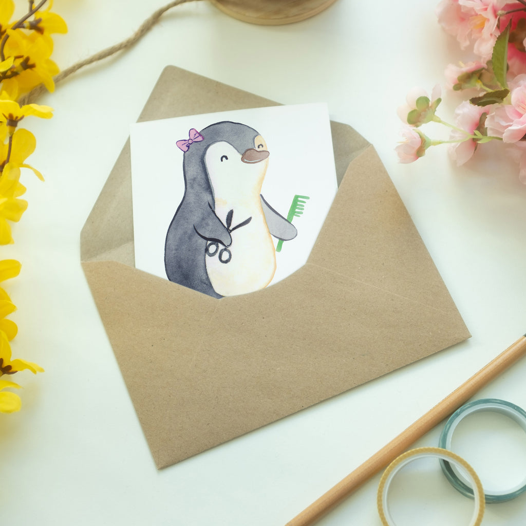 Personalisierte Grußkarte Hairstylistin mit Herz Personalisierte Grußkarte, Personalisiertere Klappkarte, Personalisierte Einladungskarte, Personalisierte Glückwunschkarte, Personalisierte Hochzeitskarte, Personalisierte Geburtstagskarte, Grußkarte mit Namen, Grußkarte selber drucken, Grußkarte selbst gestalten, Grußkarte mit persönlichen Nachrichten, Grußkarte als Geldgeschenk, Grußkarten personalisiert, Beruf, Ausbildung, Jubiläum, Abschied, Rente, Kollege, Kollegin, Geschenk, Schenken, Arbeitskollege, Mitarbeiter, Firma, Danke, Dankeschön, Frisörin, Haarstylistin, Hairstylistin, Friseursalon