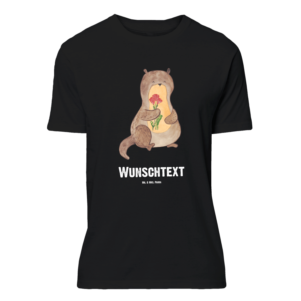 Größe M Personalisiertes T-Shirt Otter Blumenstrauß T-Shirt Personalisiert, T-Shirt mit Namen, T-Shirt mit Aufruck, Männer, Frauen, Otter, Fischotter, Seeotter, Otter Seeotter See Otter