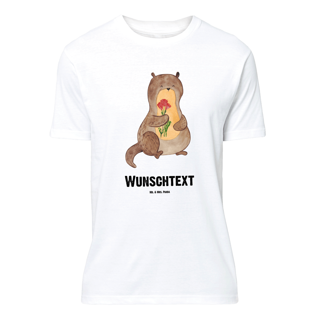 Größe M Personalisiertes T-Shirt Otter Blumenstrauß T-Shirt Personalisiert, T-Shirt mit Namen, T-Shirt mit Aufruck, Männer, Frauen, Otter, Fischotter, Seeotter, Otter Seeotter See Otter