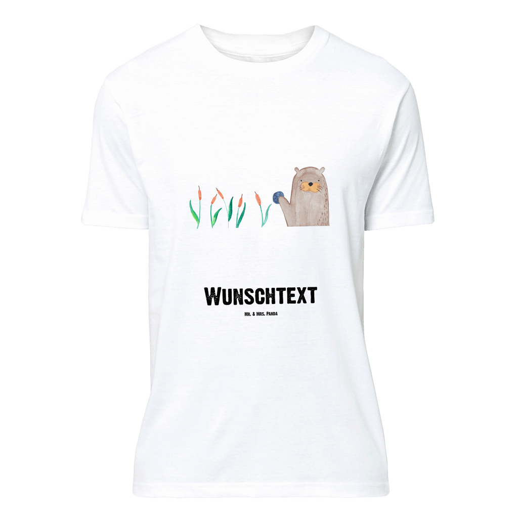 Größe M Personalisiertes T-Shirt Otter mit Stein T-Shirt Personalisiert, T-Shirt mit Namen, T-Shirt mit Aufruck, Männer, Frauen, Otter, Fischotter, Seeotter, Otter Seeotter See Otter