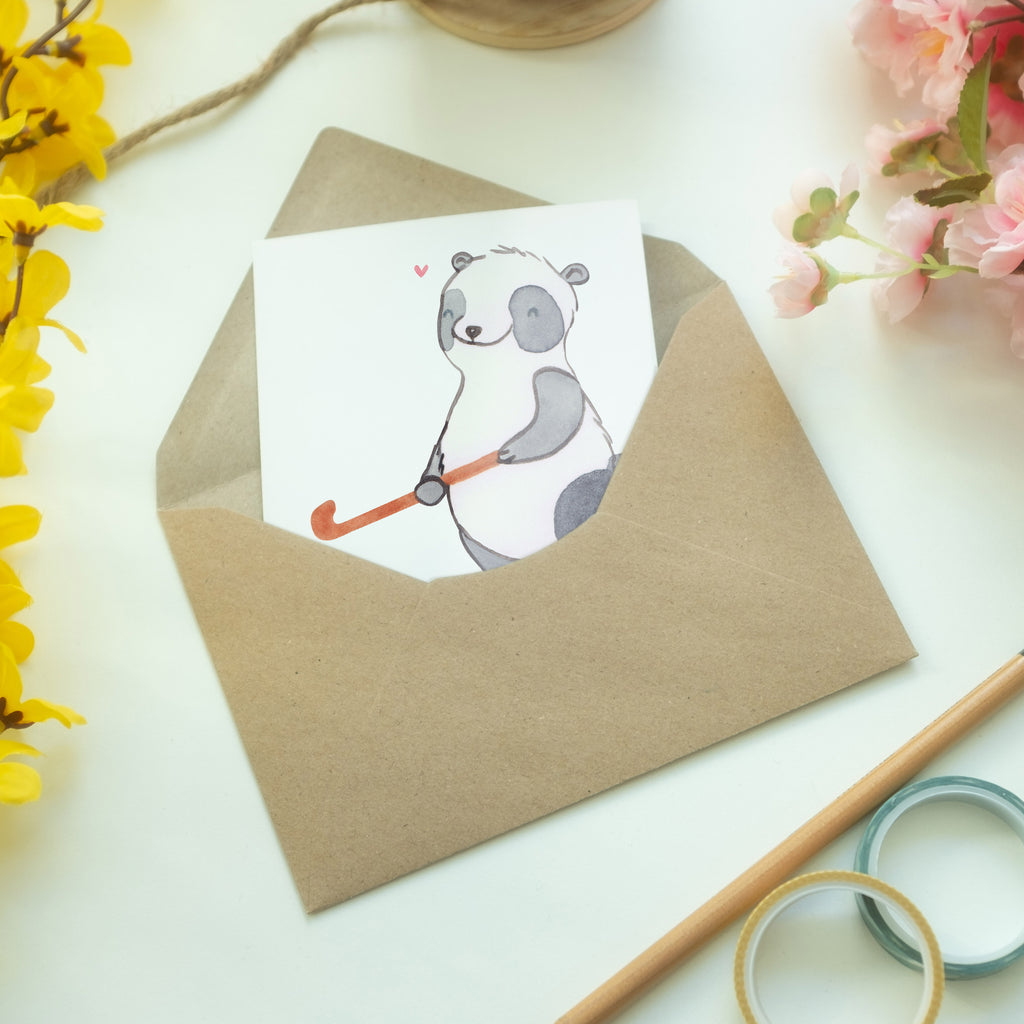 Personalisierte Grußkarte Panda Hockey spielen Medizin Personalisierte Grußkarte, Personalisiertere Klappkarte, Personalisierte Einladungskarte, Personalisierte Glückwunschkarte, Personalisierte Hochzeitskarte, Personalisierte Geburtstagskarte, Grußkarte mit Namen, Grußkarte selber drucken, Grußkarte selbst gestalten, Grußkarte mit persönlichen Nachrichten, Grußkarte als Geldgeschenk, Grußkarten personalisiert, Geschenk, Sport, Sportart, Hobby, Schenken, Danke, Dankeschön, Auszeichnung, Gewinn, Sportler, Hockey spielen, Feldhockey, Hockeyschläger, Hockey Verein