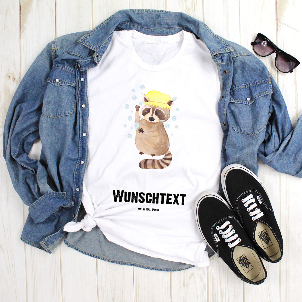 Größe M Personalisiertes T-Shirt Waschbär T-Shirt Personalisiert, T-Shirt mit Namen, T-Shirt mit Aufruck, Männer, Frauen, Tiermotive, Gute Laune, lustige Sprüche, Tiere, Waschbär, Tagträumen, Plan, Fröhlich, waschen, Seifenblasen