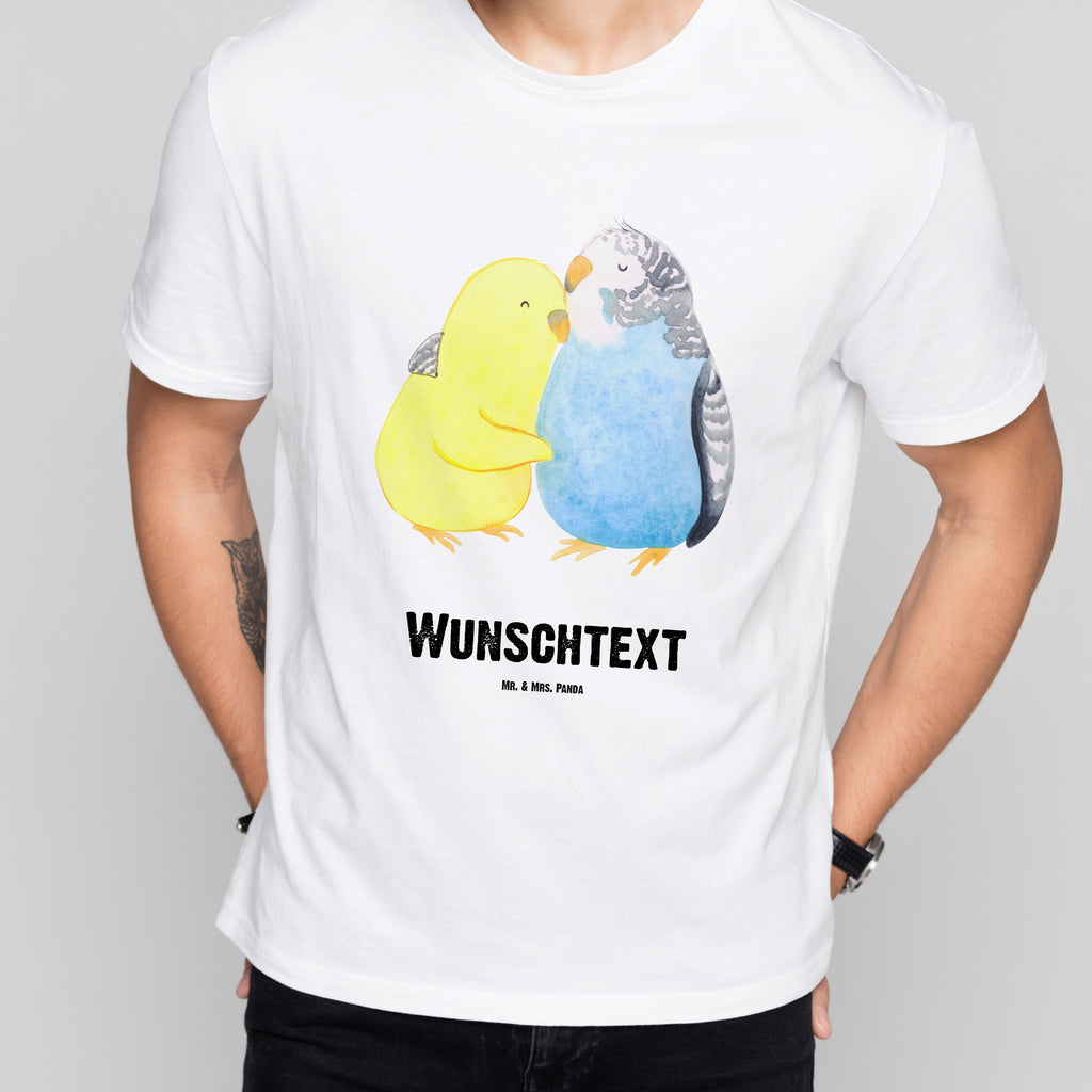 Größe M Personalisiertes T-Shirt Wellensittich Liebe T-Shirt Personalisiert, T-Shirt mit Namen, T-Shirt mit Aufruck, Männer, Frauen, Liebe, Partner, Freund, Freundin, Ehemann, Ehefrau, Heiraten, Verlobung, Heiratsantrag, Liebesgeschenk, Jahrestag, Hocheitstag, Vögel, Wellensittich, Nähe, Kuscheln, Vertrauen