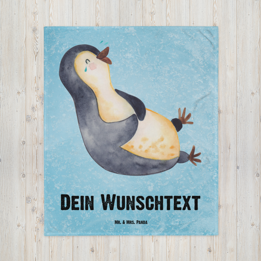 Personalisierte Decke Pinguin lachend Personalisierte Decke, Decke mit Namen, Kuscheldecke mit Namen, Decke bedrucken, Kuscheldecke bedrucken, Pinguin, Pinguine, lustiger Spruch, Optimismus, Fröhlich, Lachen, Humor, Fröhlichkeit