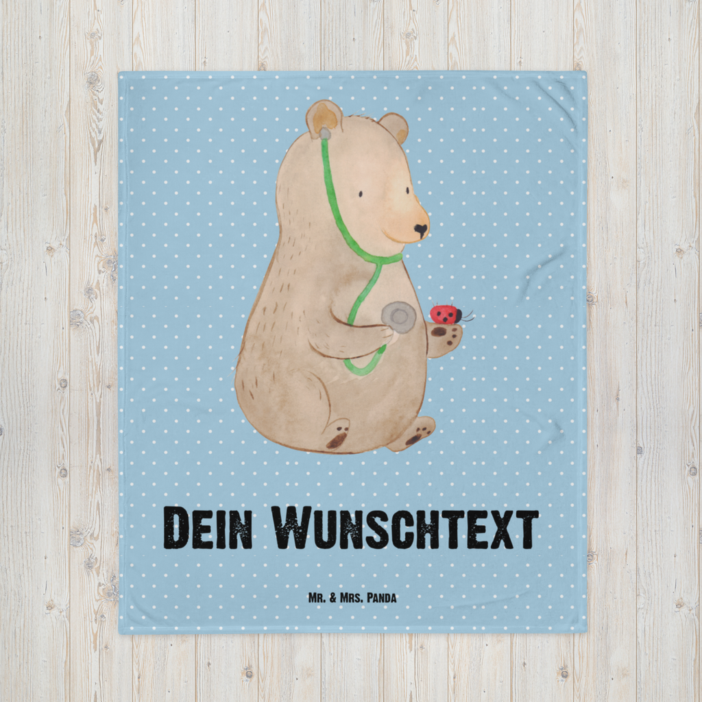 Personalisierte Decke Bär Arzt Personalisierte Decke, Decke mit Namen, Kuscheldecke mit Namen, Decke bedrucken, Kuscheldecke bedrucken, Bär, Teddy, Teddybär, Arzt, Ärztin, Doktor, Professor, Doktorin, Professorin