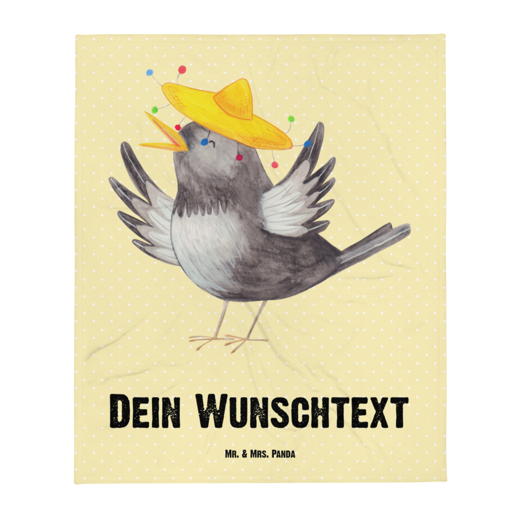 Personalisierte Decke Rabe mit Sombrero Personalisierte Decke, Decke mit Namen, Kuscheldecke mit Namen, Decke bedrucken, Kuscheldecke bedrucken, Tiermotive, Gute Laune, lustige Sprüche, Tiere, Rabe, Vogel, Vögel, Spruch positiv, fröhlich sein, glücklich sein, Glück Spruch, froh, Elster, Motivation