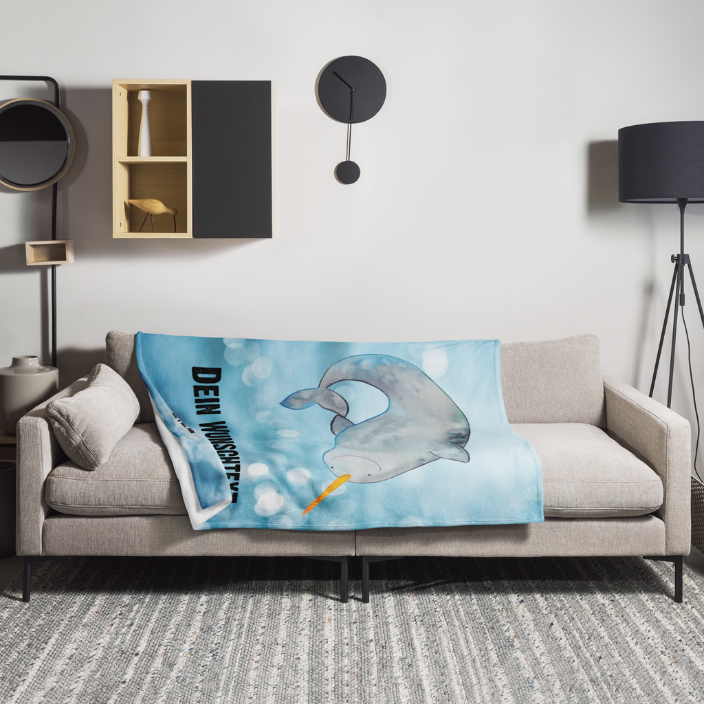 Personalisierte Decke Narwal Personalisierte Decke, Decke mit Namen, Kuscheldecke mit Namen, Decke bedrucken, Kuscheldecke bedrucken, Meerestiere, Meer, Urlaub, Narwal, Wal, Putzen, Hausfrau, Junggesellin, aufräumen, Kinderzimmer