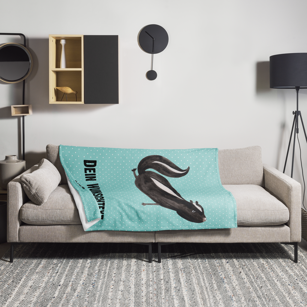 Personalisierte Decke Stinktier Yoga Personalisierte Decke, Decke mit Namen, Kuscheldecke mit Namen, Decke bedrucken, Kuscheldecke bedrucken, Stinktier, Skunk, Wildtier, Raubtier, Stinker, Stinki, Yoga, Namaste, Lebe, Liebe, Lache