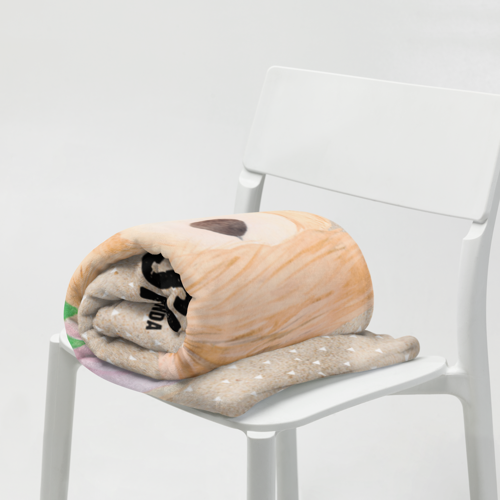 Personalisierte Decke Wüstenfuchs Blumenkranz Personalisierte Decke, Decke mit Namen, Kuscheldecke mit Namen, Decke bedrucken, Kuscheldecke bedrucken, Afrika, Wildtiere, Wüste, Wüstenfuchs, Blumen, Blumenkranz, Glücklich