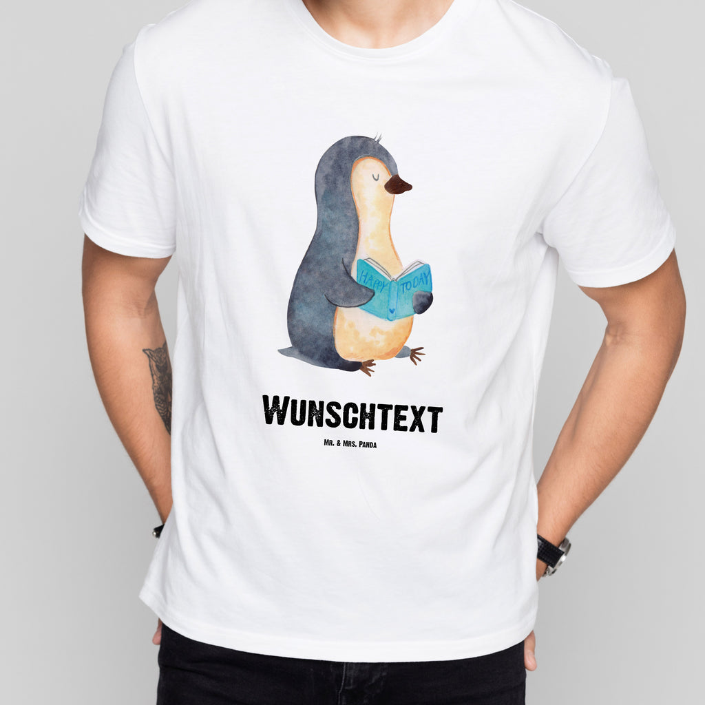 Größe XL Personalisiertes T-Shirt Pinguin Buch T-Shirt Personalisiert, T-Shirt mit Namen, T-Shirt mit Aufruck, Männer, Frauen, Pinguin, Pinguine, Buch, Lesen, Bücherwurm, Nichtstun, Faulenzen, Ferien, Urlaub, Freizeit