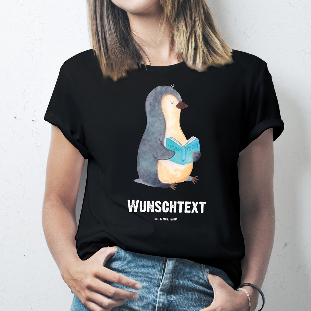 Größe XL Personalisiertes T-Shirt Pinguin Buch T-Shirt Personalisiert, T-Shirt mit Namen, T-Shirt mit Aufruck, Männer, Frauen, Pinguin, Pinguine, Buch, Lesen, Bücherwurm, Nichtstun, Faulenzen, Ferien, Urlaub, Freizeit