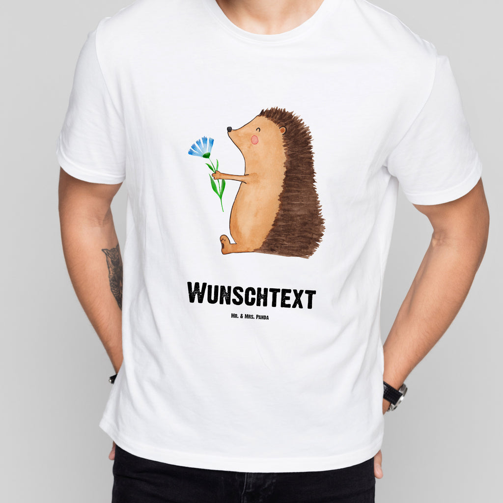 Größe XL Personalisiertes T-Shirt Igel mit Blume T-Shirt Personalisiert, T-Shirt mit Namen, T-Shirt mit Aufruck, Männer, Frauen, Tiermotive, Gute Laune, lustige Sprüche, Tiere, Igel, Gute Besserung, Genesungswünsche, Krankheit, Krankenhaus, krank, Besuch