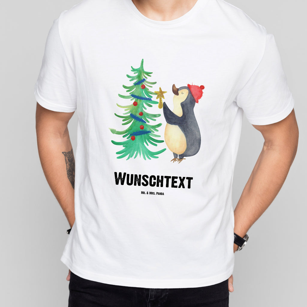 Größe XL Personalisiertes T-Shirt Pinguin Weihnachtsbaum T-Shirt Personalisiert, T-Shirt mit Namen, T-Shirt mit Aufruck, Männer, Frauen, Winter, Weihnachten, Weihnachtsdeko, Nikolaus, Advent, Heiligabend, Wintermotiv, Pinguin