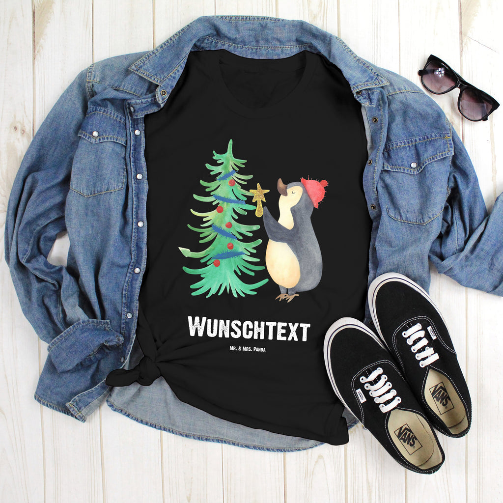 Größe XL Personalisiertes T-Shirt Pinguin Weihnachtsbaum T-Shirt Personalisiert, T-Shirt mit Namen, T-Shirt mit Aufruck, Männer, Frauen, Winter, Weihnachten, Weihnachtsdeko, Nikolaus, Advent, Heiligabend, Wintermotiv, Pinguin