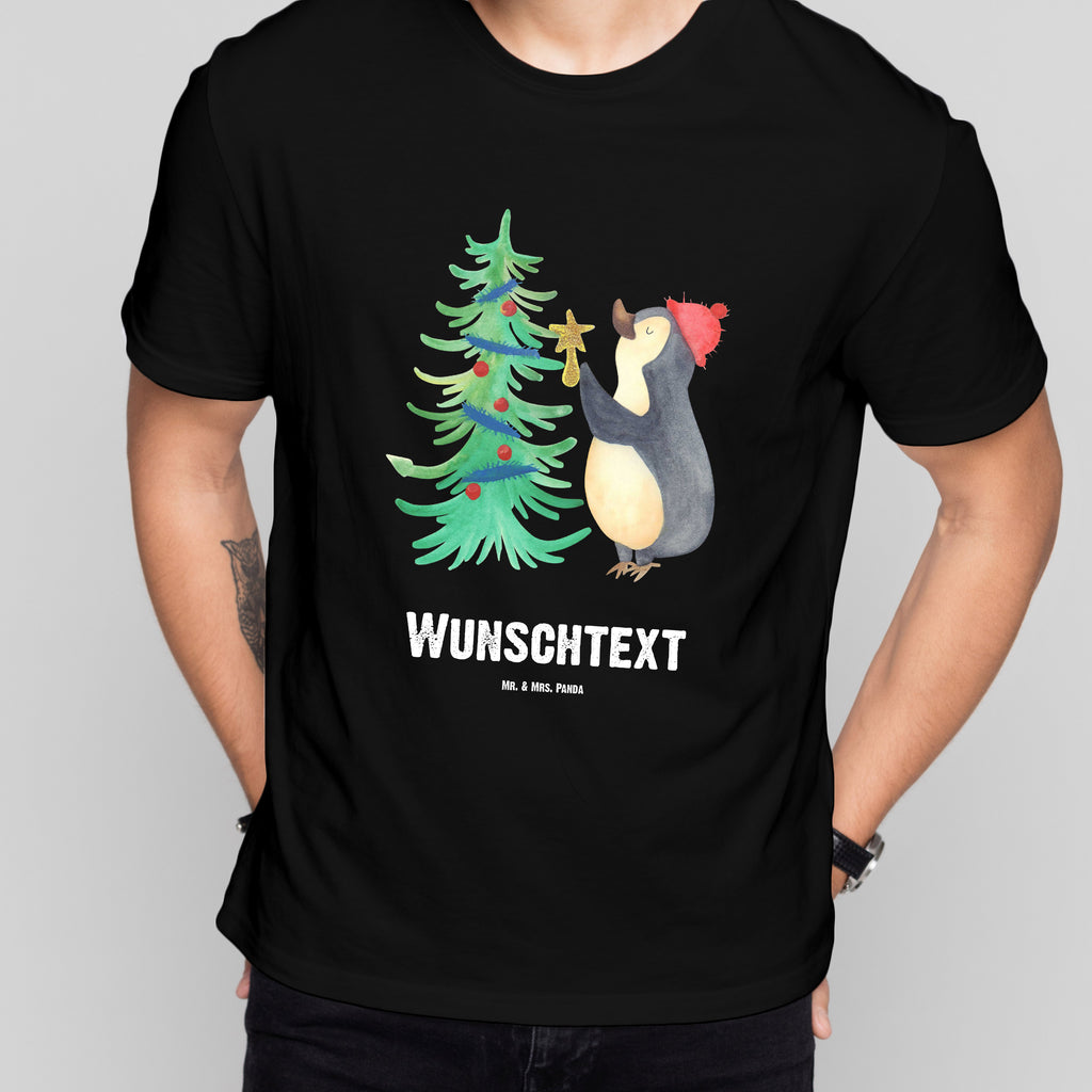 Größe XL Personalisiertes T-Shirt Pinguin Weihnachtsbaum T-Shirt Personalisiert, T-Shirt mit Namen, T-Shirt mit Aufruck, Männer, Frauen, Winter, Weihnachten, Weihnachtsdeko, Nikolaus, Advent, Heiligabend, Wintermotiv, Pinguin
