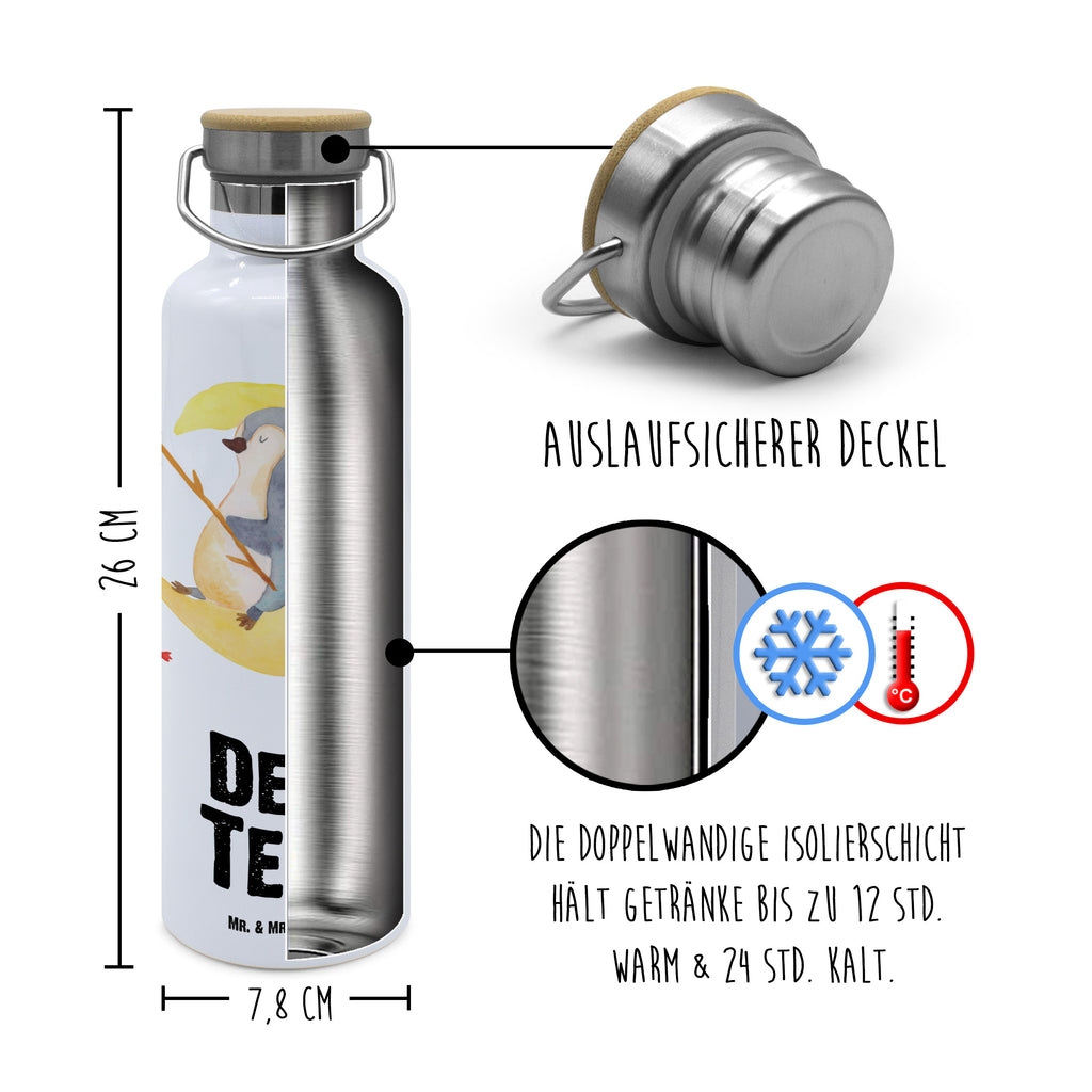 Personalisierte Trinkflasche Pinguin Mond Personalisierte Trinkflasche, Trinkflasche mit Namen, Trinkflasche bedrucken, Flasche personalisiert, Trinkflasch mit Aufdruck, Trinkflasche Werbegeschenk, Namensaufdruck Trinkflasche, Sportflasche personalisiert, Trinkflasche Sport, Pinguin, Pinguine, Spruch, schlafen, Nachtruhe, Einschlafen, Schlafzimmer, Schlafstörungen, Gästezimmer