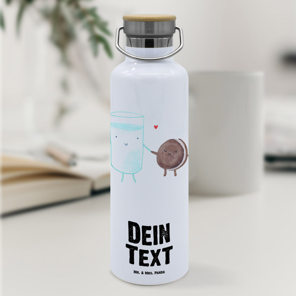 Personalisierte Trinkflasche Milch & Keks Personalisierte Trinkflasche, Trinkflasche mit Namen, Trinkflasche bedrucken, Flasche personalisiert, Trinkflasch mit Aufdruck, Trinkflasche Werbegeschenk, Namensaufdruck Trinkflasche, Sportflasche personalisiert, Trinkflasche Sport, Tiermotive, Gute Laune, lustige Sprüche, Tiere, Milk, Cookie, Milch, Keks, Kekse, Kaffee, Einladung Frühstück, Motiv süß, romantisch, perfektes Paar