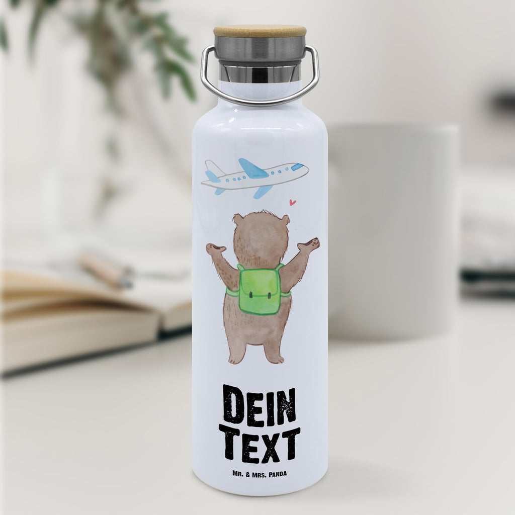 Personalisierte Trinkflasche Bär Reisen Tage Personalisierte Trinkflasche, Trinkflasche mit Namen, Trinkflasche bedrucken, Flasche personalisiert, Trinkflasch mit Aufdruck, Trinkflasche Werbegeschenk, Namensaufdruck Trinkflasche, Sportflasche personalisiert, Trinkflasche Sport, Geschenk, Sport, Sportart, Hobby, Schenken, Danke, Dankeschön, Auszeichnung, Gewinn, Sportler, Reisen, Weltreise, Urlaub, Urlaube, Auslandsjahr, Austauschjahr, Schüleraustausch, Reisegruppe, Reiseveranstalter, Reisebüro