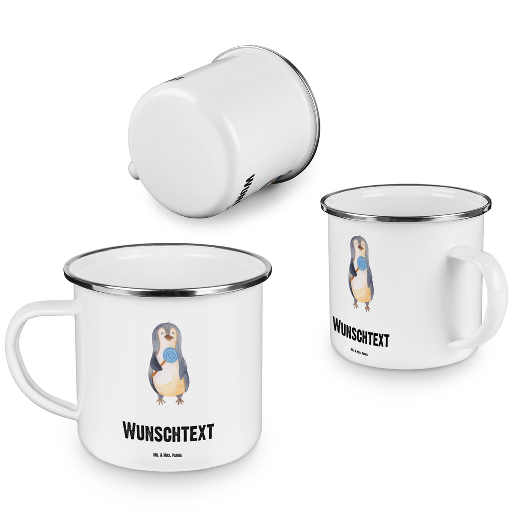 Personalisierte Emaille Tasse Pinguin Lolli Emaille Tasse personalisiert, Emaille Tasse mit Namen, Campingtasse personalisiert, Namenstasse, Campingtasse bedrucken, Campinggeschirr personalsisert, Pinguin, Pinguine, Lolli, Süßigkeiten, Blödsinn, Spruch, Rebell, Gauner, Ganove, Rabauke
