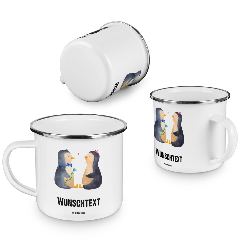 Personalisierte Emaille Tasse Pinguin Pärchen Emaille Tasse personalisiert, Emaille Tasse mit Namen, Campingtasse personalisiert, Namenstasse, Campingtasse bedrucken, Campinggeschirr personalsisert, Pinguin, Pinguine, Liebe, Liebespaar, Liebesbeweis, Liebesgeschenk, Verlobung, Jahrestag, Hochzeitstag, Hochzeit, Hochzeitsgeschenk, große Liebe, Traumpaar
