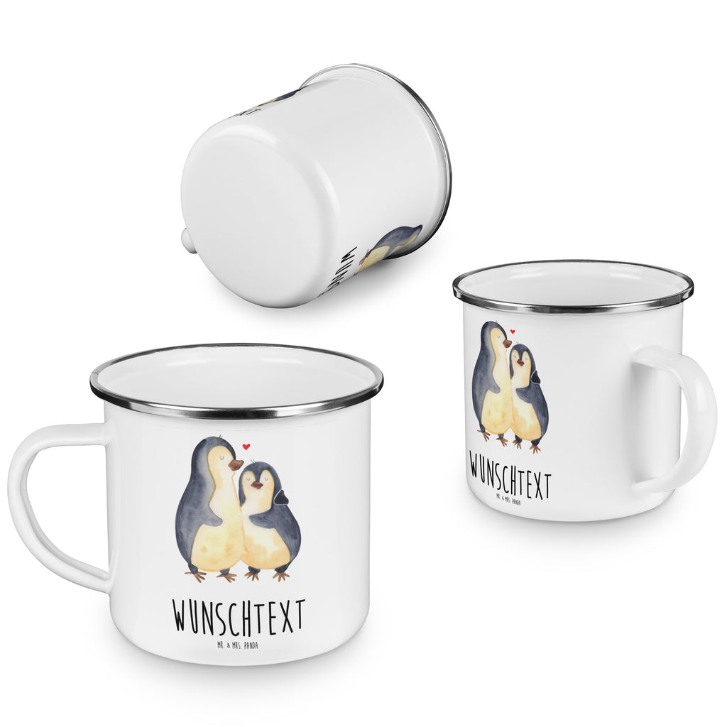 Personalisierte Emaille Tasse Pinguin umarmend Emaille Tasse personalisiert, Emaille Tasse mit Namen, Campingtasse personalisiert, Namenstasse, Campingtasse bedrucken, Campinggeschirr personalsisert, Pinguin, Liebe, Liebespaar, Liebesbeweis, Liebesgeschenk, Verlobung, Jahrestag, Hochzeitstag, Hochzeit, Hochzeitsgeschenk