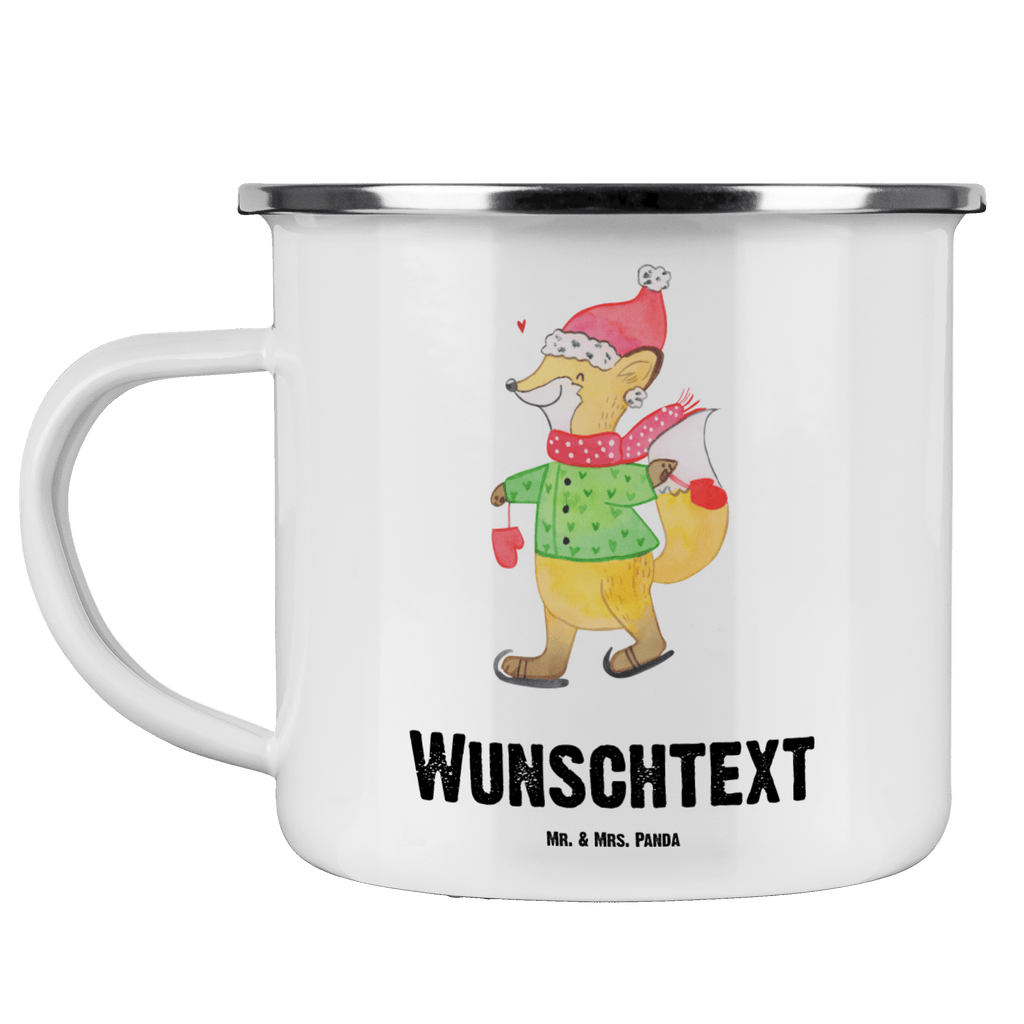 Personalisierte Emaille Tasse Fuchs  Schlittschuhe Emaille Tasse personalisiert, Emaille Tasse mit Namen, Campingtasse personalisiert, Namenstasse, Campingtasse bedrucken, Campinggeschirr personalsisert, Winter, Weihnachten, Weihnachtsdeko, Nikolaus, Advent, Heiligabend, Wintermotiv, Weihnachtsmann, Weihnachtstage, Weihnachtsbaum, Tannenbaum, Weihnachtszeit