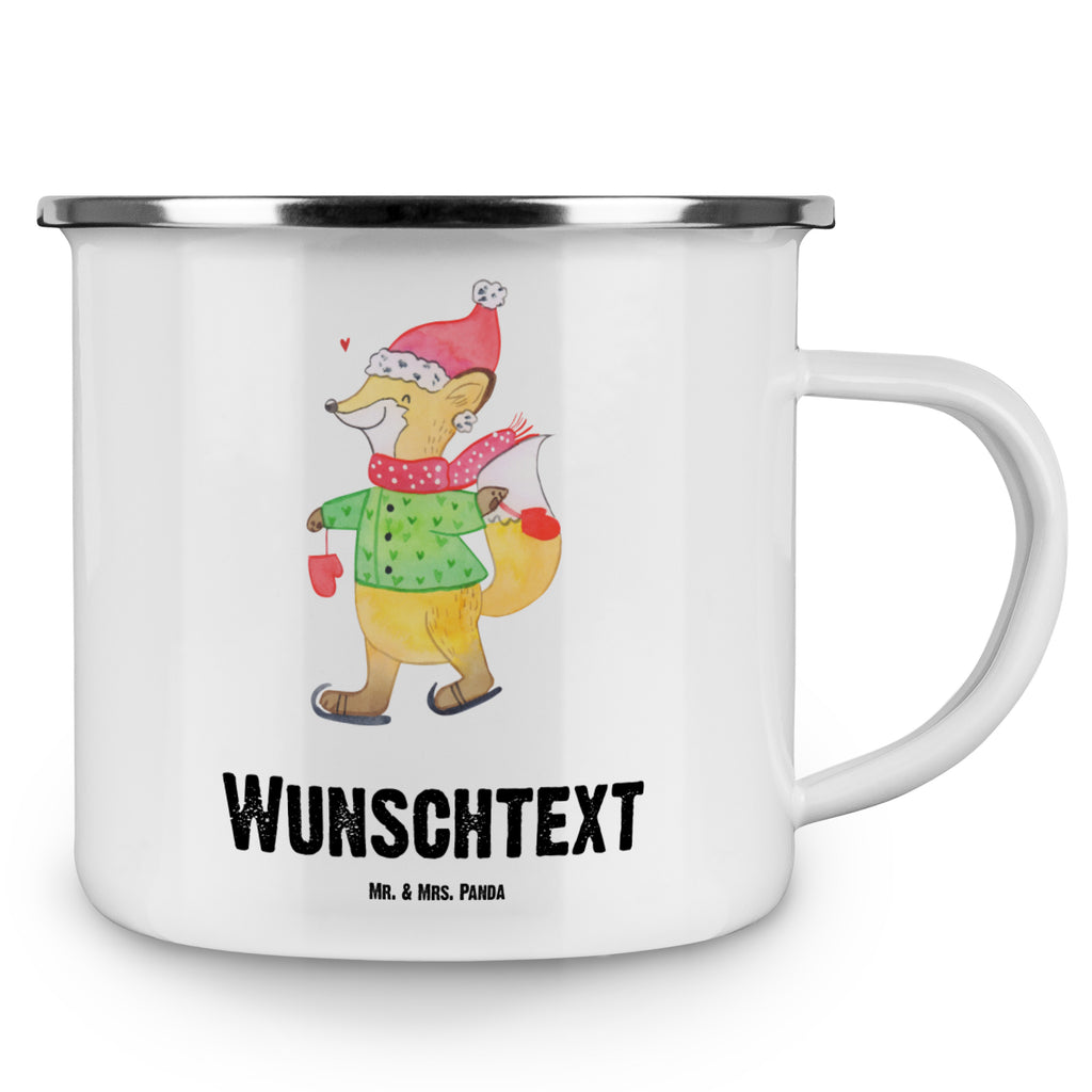 Personalisierte Emaille Tasse Fuchs  Schlittschuhe Emaille Tasse personalisiert, Emaille Tasse mit Namen, Campingtasse personalisiert, Namenstasse, Campingtasse bedrucken, Campinggeschirr personalsisert, Winter, Weihnachten, Weihnachtsdeko, Nikolaus, Advent, Heiligabend, Wintermotiv, Weihnachtsmann, Weihnachtstage, Weihnachtsbaum, Tannenbaum, Weihnachtszeit