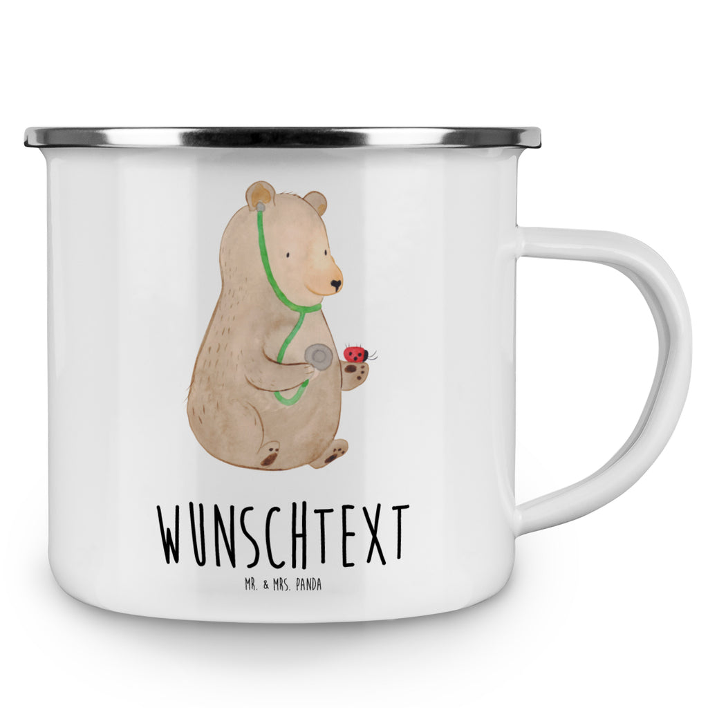 Personalisierte Emaille Tasse Bär Arzt Emaille Tasse personalisiert, Emaille Tasse mit Namen, Campingtasse personalisiert, Namenstasse, Campingtasse bedrucken, Campinggeschirr personalsisert, Bär, Teddy, Teddybär, Arzt, Ärztin, Doktor, Professor, Doktorin, Professorin