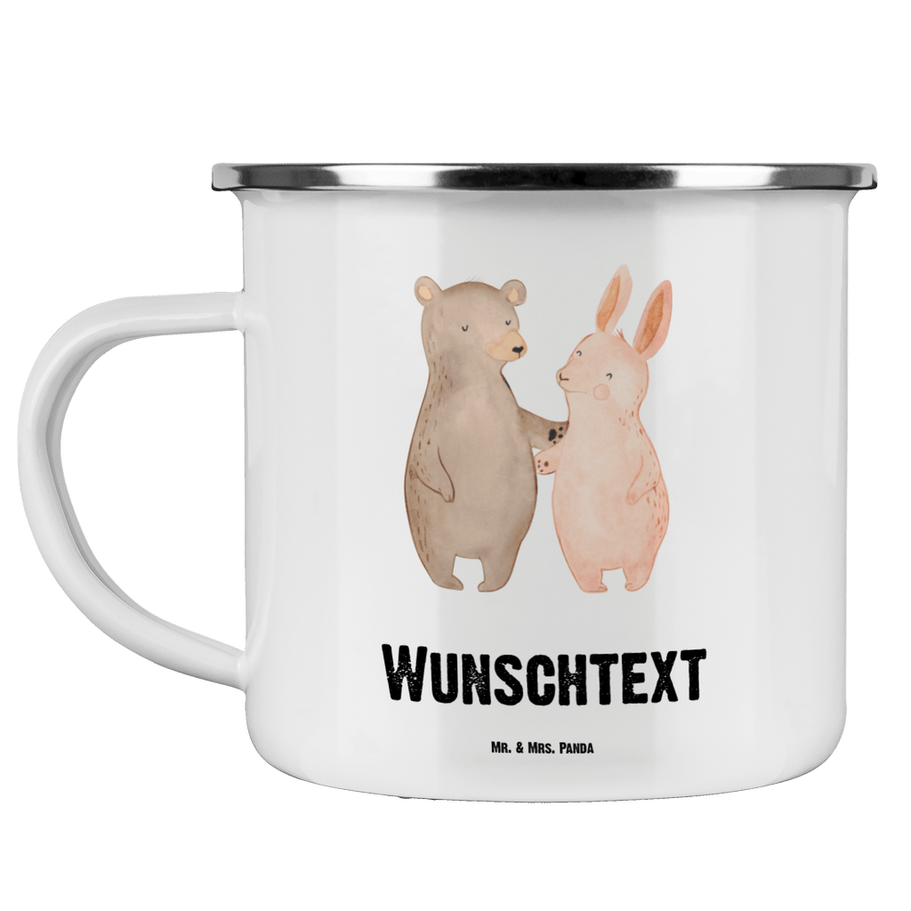 Personalisierte Emaille Tasse Bär Hase Umarmen Emaille Tasse personalisiert, Emaille Tasse mit Namen, Campingtasse personalisiert, Namenstasse, Campingtasse bedrucken, Campinggeschirr personalsisert, Liebe, Partner, Freund, Freundin, Ehemann, Ehefrau, Heiraten, Verlobung, Heiratsantrag, Liebesgeschenk, Jahrestag, Hocheitstag, Freunde, bester Freund, Hase, Bär, Bärchen, best friends