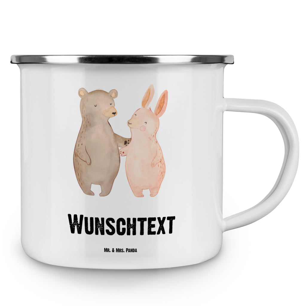 Personalisierte Emaille Tasse Bär Hase Umarmen Emaille Tasse personalisiert, Emaille Tasse mit Namen, Campingtasse personalisiert, Namenstasse, Campingtasse bedrucken, Campinggeschirr personalsisert, Liebe, Partner, Freund, Freundin, Ehemann, Ehefrau, Heiraten, Verlobung, Heiratsantrag, Liebesgeschenk, Jahrestag, Hocheitstag, Freunde, bester Freund, Hase, Bär, Bärchen, best friends