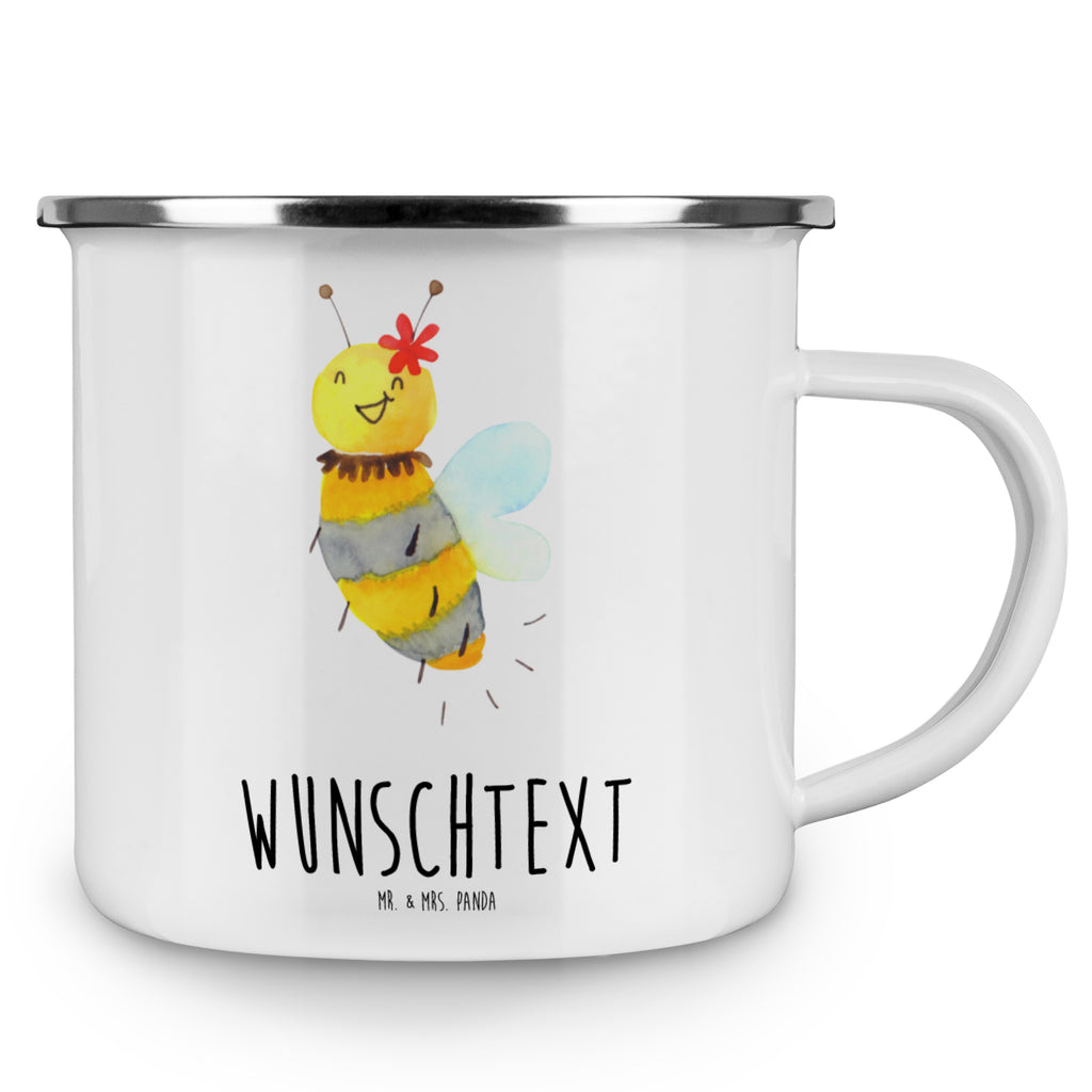 Personalisierte Emaille Tasse Biene Blume Emaille Tasse personalisiert, Emaille Tasse mit Namen, Campingtasse personalisiert, Namenstasse, Campingtasse bedrucken, Campinggeschirr personalsisert, Biene, Wespe, Hummel