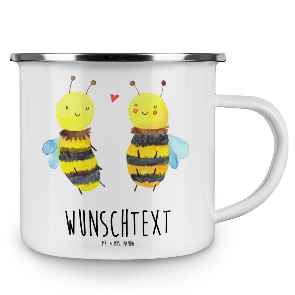 Personalisierte Emaille Tasse Biene Verliebt Emaille Tasse personalisiert, Emaille Tasse mit Namen, Campingtasse personalisiert, Namenstasse, Campingtasse bedrucken, Campinggeschirr personalsisert, Biene, Wespe, Hummel