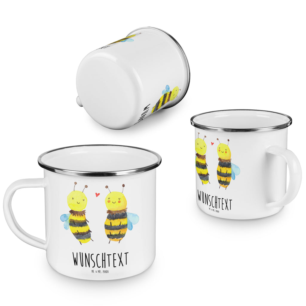 Personalisierte Emaille Tasse Biene Verliebt Emaille Tasse personalisiert, Emaille Tasse mit Namen, Campingtasse personalisiert, Namenstasse, Campingtasse bedrucken, Campinggeschirr personalsisert, Biene, Wespe, Hummel