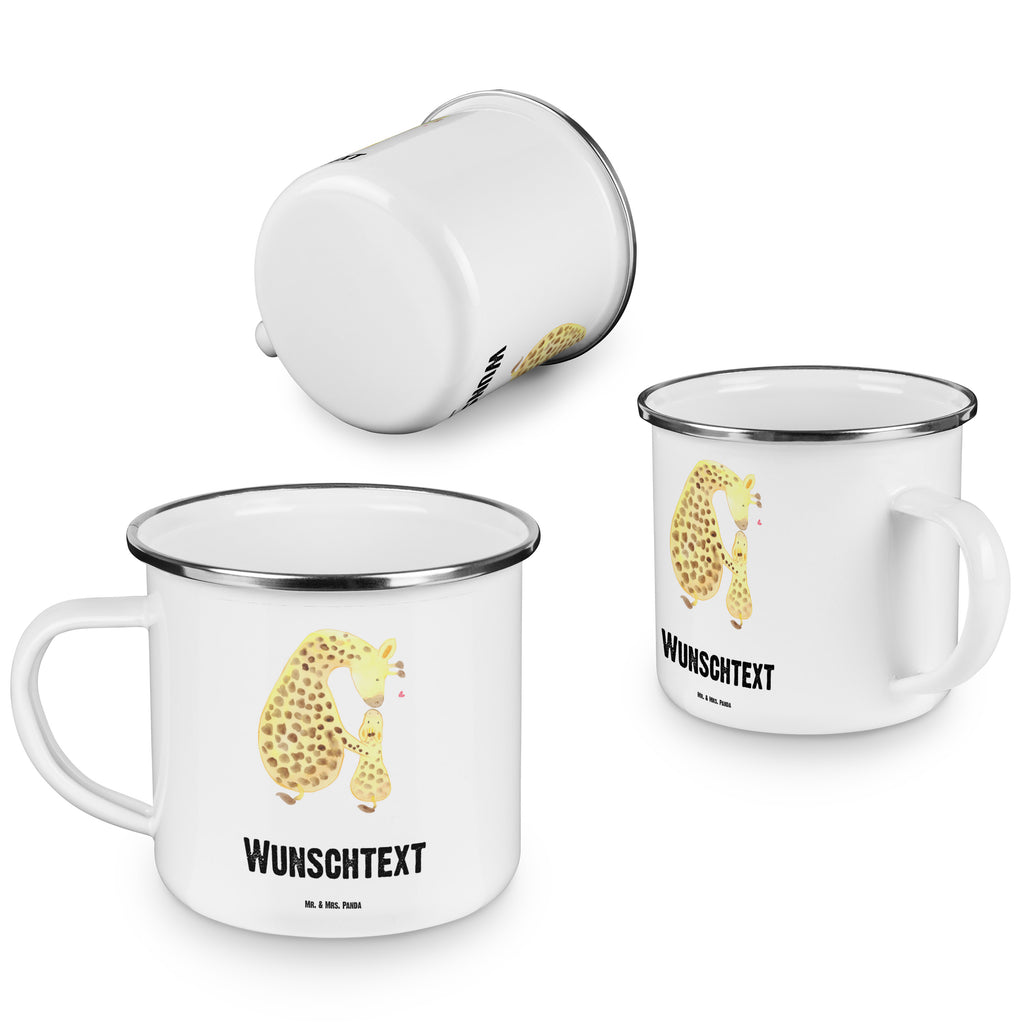 Personalisierte Emaille Tasse Giraffe mit Kind Emaille Tasse personalisiert, Emaille Tasse mit Namen, Campingtasse personalisiert, Namenstasse, Campingtasse bedrucken, Campinggeschirr personalsisert, Afrika, Wildtiere, Giraffe, Kind, Mutter, Mama, Tochter, Sohn, Lieblingsmensch