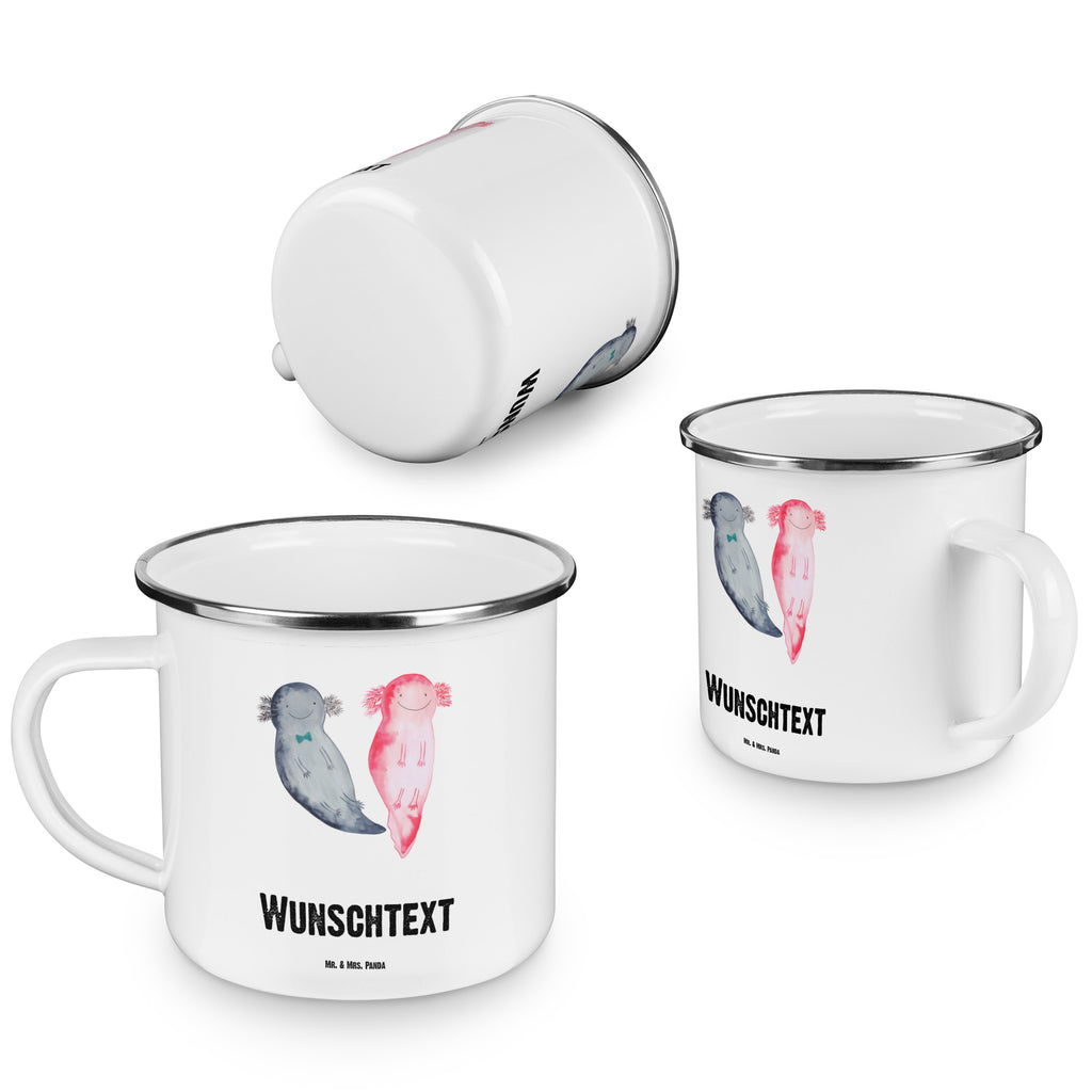 Personalisierte Emaille Tasse Axolotl Axel+Lotte Emaille Tasse personalisiert, Emaille Tasse mit Namen, Campingtasse personalisiert, Namenstasse, Campingtasse bedrucken, Campinggeschirr personalsisert, Axolotl, Molch, Axolot, Schwanzlurch, Lurch, Lurche, Liebe, große Liebe, Liebesbeweis, Freund, Verlobter, Ehemann, Jahrestag, Valentinstag
