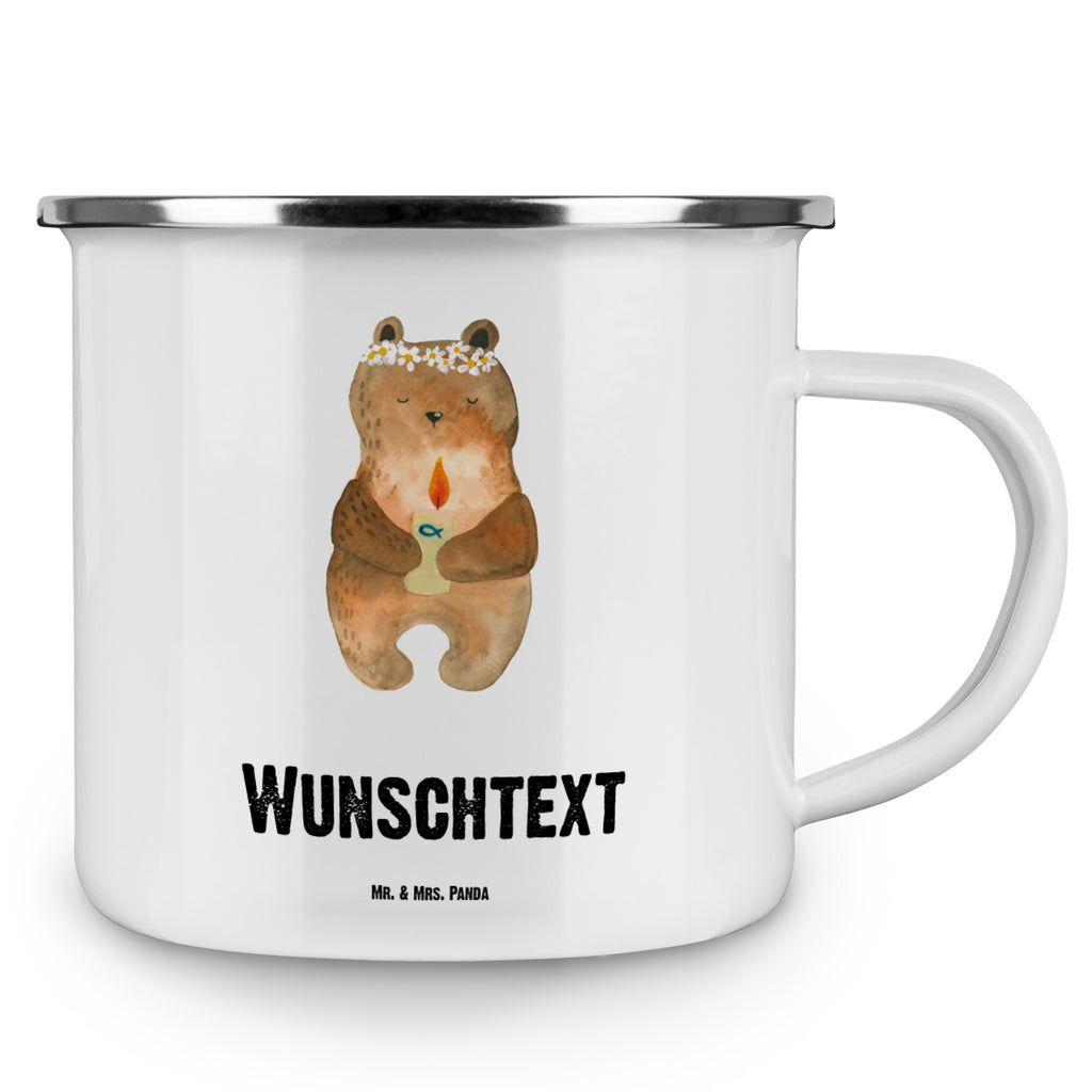 Personalisierte Emaille Tasse Kommunion-Bär Emaille Tasse personalisiert, Emaille Tasse mit Namen, Campingtasse personalisiert, Namenstasse, Campingtasse bedrucken, Campinggeschirr personalsisert, Bär, Teddy, Teddybär, Kommunion, Gottes Segen, Taufkerze, katholisch