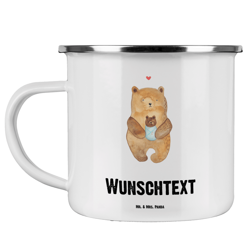Personalisierte Emaille Tasse Bär mit Baby Emaille Tasse personalisiert, Emaille Tasse mit Namen, Campingtasse personalisiert, Namenstasse, Campingtasse bedrucken, Campinggeschirr personalsisert, Bär, Teddy, Teddybär, Eltern, Mutter, Baby, Taufe, Geburt, Nichte, Neffe, Enkel, Enkelin, Täufling, Geburtstag, Glückwunsch