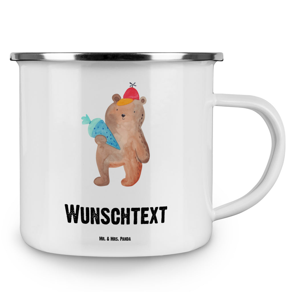 Personalisierte Emaille Tasse Bär mit Schultüte Emaille Tasse personalisiert, Emaille Tasse mit Namen, Campingtasse personalisiert, Namenstasse, Campingtasse bedrucken, Campinggeschirr personalsisert, Bär, Teddy, Teddybär, Bär Motiv, Schultüte, Erster Schultag Geschenk, Einschulung Geschenk, Schule Geschenk, Grundschule, Schulanfang, Schulbeginn