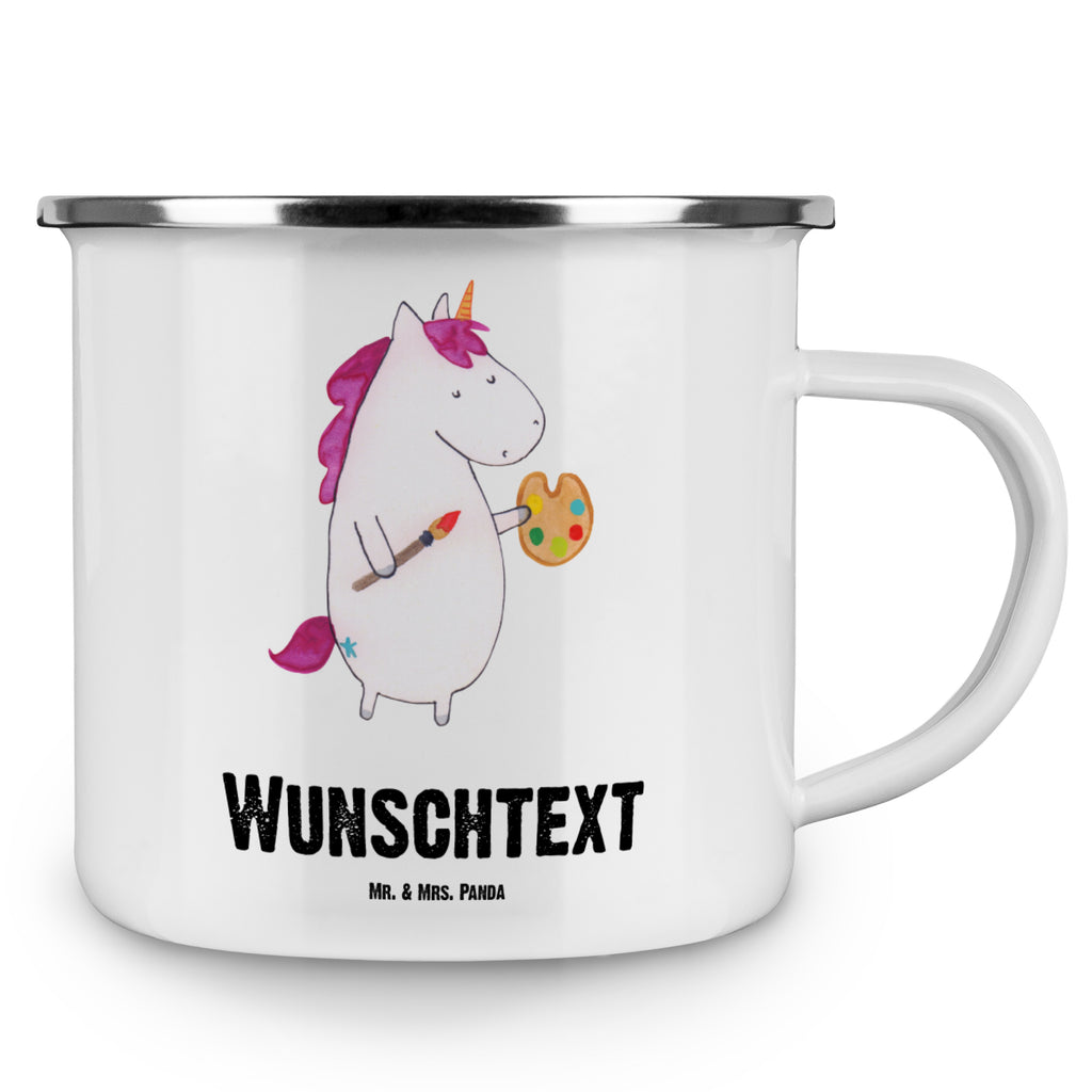 Personalisierte Emaille Tasse Einhorn Künstler Emaille Tasse personalisiert, Emaille Tasse mit Namen, Campingtasse personalisiert, Namenstasse, Campingtasse bedrucken, Campinggeschirr personalsisert, Einhorn, Einhörner, Einhorn Deko, Pegasus, Unicorn, Englisch, Künstler, Artist, Malen, Zeichnen, Welt, Farbe, Stift, Pinsel, Geschenk, Maler